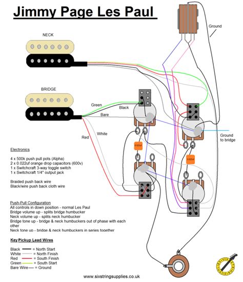 jimmy page wiring  theory guitar guitar tech guitar diy
