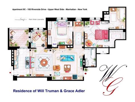 detailed floor plans of tv show apartments twistedsifter