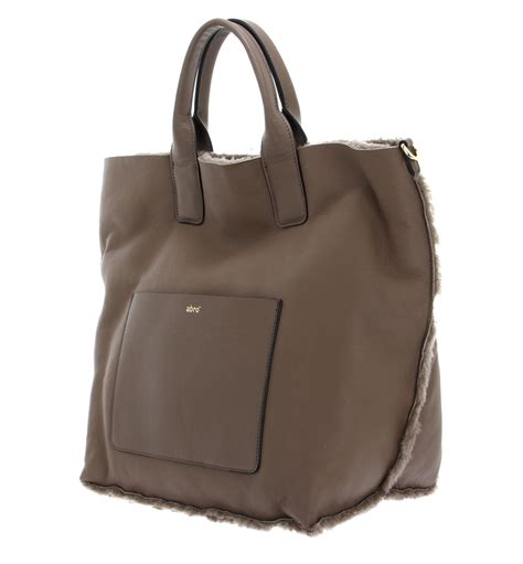 abro leather shearling casharel shopper raquel big l tope buy bags