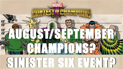 augustseptember champions sinister  event marvel contest