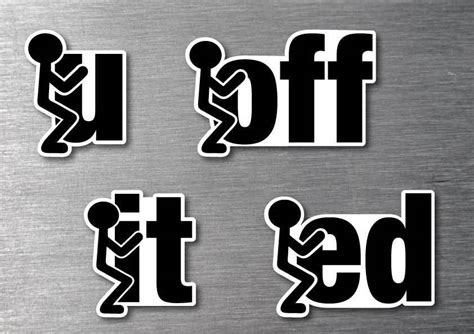 F Ck Sticker 4 Pack 80mm Quality Water Fade Proof Vinyl