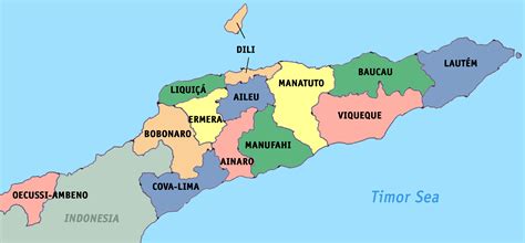 Large Administrative Map Of East Timor East Timor Asia