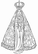 Senhora Aparecida Fatima Matka Santos Pele Catolicos Supercoloring Onlinecursosgratuitos Kolorowanka Boża Realista Brazylia Padroeira Signora Pasta Drukuj sketch template