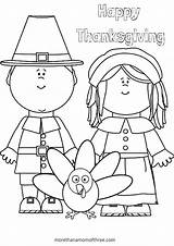 Thanksgiving Coloring Pages Happy Print Color Kids sketch template