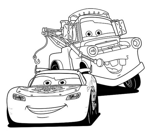 lightning mcqueen  tow mater coloring pages color luna