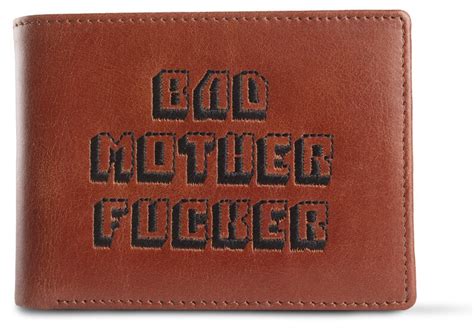 Bad Mother Fucker Brown Embroidered Premium Leather Wallet As Etsy