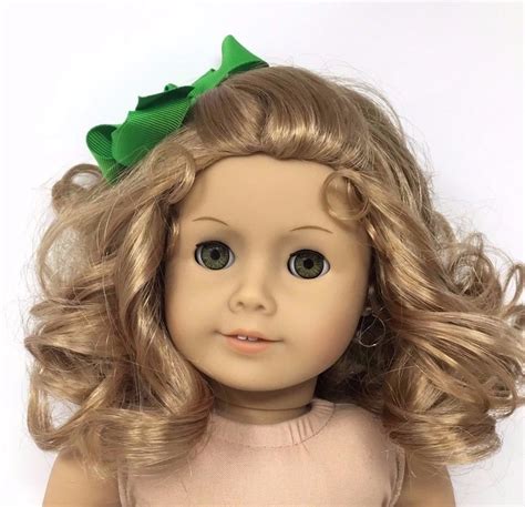 American Girl Doll ~ Curly Blonde Hair Hazel Eyes Green