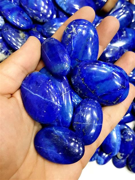 grams lapis lazuli   top quality oval palm massages etsy
