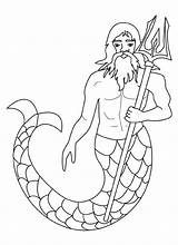Merman Poseidon Neptune Mythologie Mermaid Neptuno Mitologia Dieu Hugolescargot Malvorlagen Meerjungfrau Colorare Poséidon Deus Atena Mythical Actividades Mythology sketch template