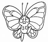 Butterfree Coloring Pages Pokemon Printable Generation First sketch template