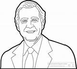 Bush George Clipart President Hw Outline Presidents American Clipground Transparent Medium Gif Type sketch template