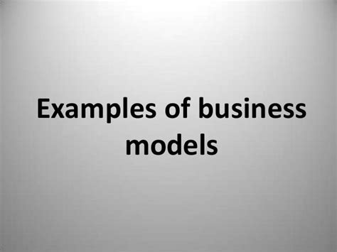 business ideas  business models