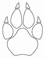 Paw Print Lion Cougar Drawing Wolf Pattern Template Outline Printable Patterns Coloring Patternuniverse Templates Crafts Stencils Stencil Use Dog Line sketch template