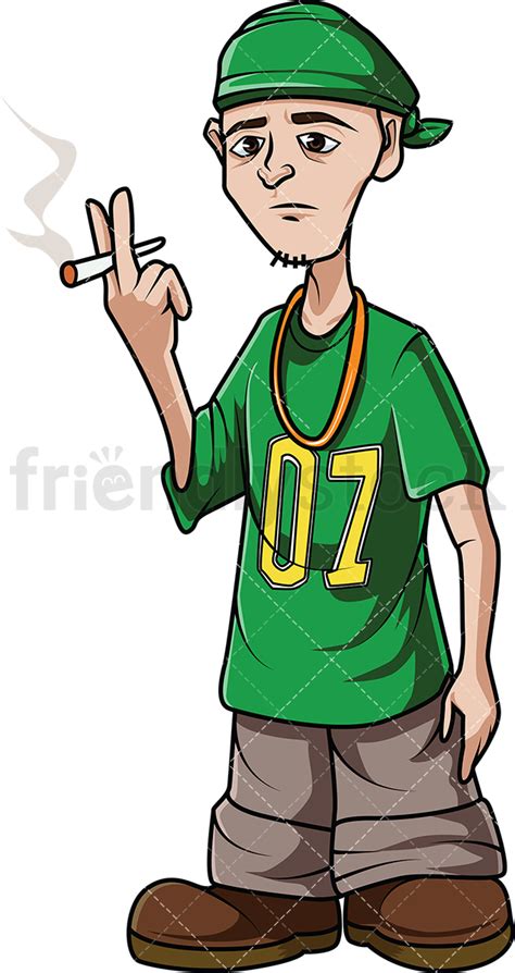 Smoking Hip Hop Guy Cartoon Vector Clipart Friendlystock