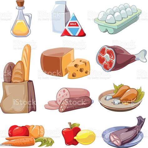 Ilustración De Común De Los Alimentos De Todos Los Días Vector De