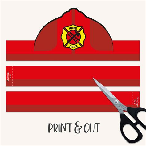 printable fireman hat template