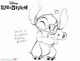 Stitch Coloring Pages Lilo Fuzzy Hug War Plushie Printable Kids Color Print sketch template