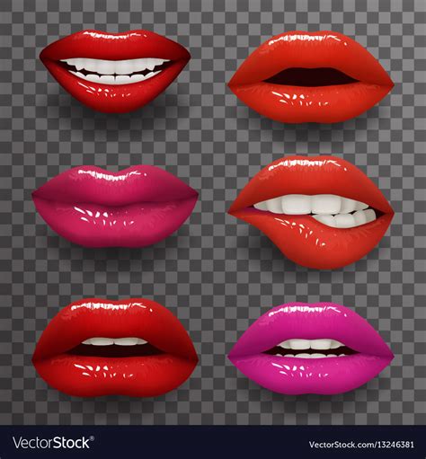 Woman Lips Stylish Slightly Open Mouth Isolated 3d