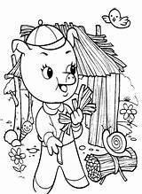 Little Pigs Coloring Pages Three Houses Getcolorings sketch template