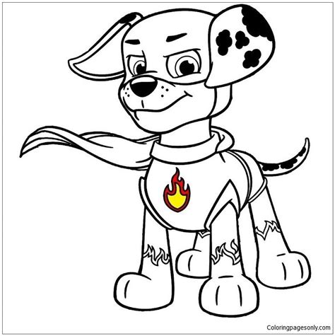 super pup marshall paw patrol coloring page paw patrol coloring pages