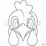 Mask Rooster Coloring Chicken Pages Printable Masks Hen Kids Animal Paper Drawing Templates Chick sketch template