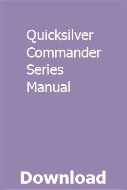 quicksilver commander series manual quicksilver manual cdr