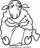 Knitting Sheep Coloring Clipart Clip Stock Illustration Cartoon Funny Farm Drawing Animal Knit Book Canstockphoto Vector Illustrations Fotosearch Depositphotos Izakowski sketch template
