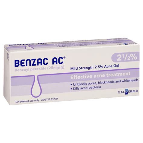Benzac Ac Mild Strength 2 5 Acne Gel 50g Discount Chemist