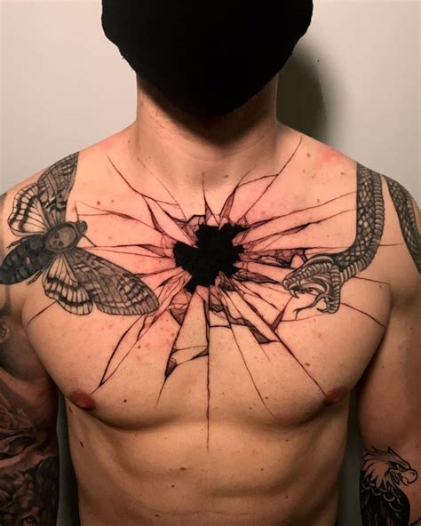 bold chest tattoos  men