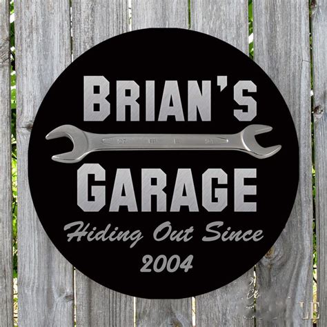 personalized  hiding   metal garage sign garage signs