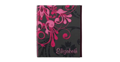 personalized pink black floral ipad folio case zazzle