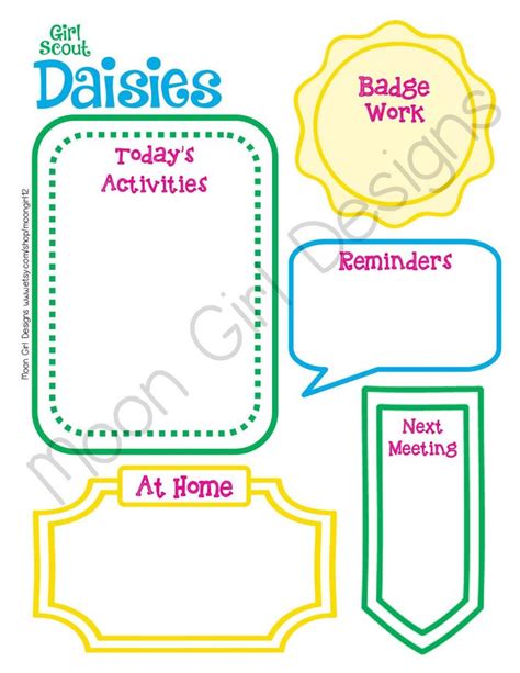 daisy girl scout meeting activity planner troop fillable etsy girl