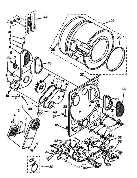 dryer bulkhead diagram parts list  model  kenmore parts washer dryer combo parts