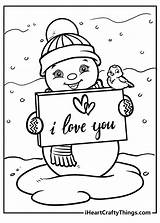 Snowman Coloring Snowy Iheartcraftythings sketch template