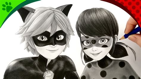 drawing miraculous🐞ladybug and catnoir chatnoir together from disney