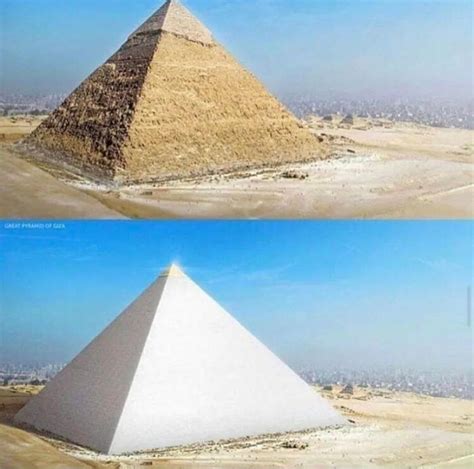 great pyramid  giza originally looked  encased