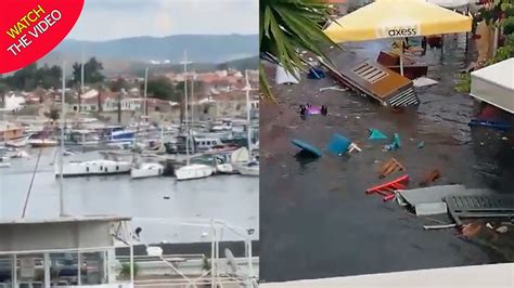 Greece Turkey Earthquake Mini Tsunami Tidal Waves Send Furniture