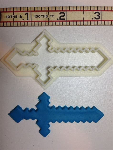minecraft sword outline cookie cutter  oproductions  etsy