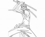 Zoro Piece Roronoa Coloring Swordman Pages sketch template
