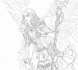 Warrior Angel Drawing Fantasy Getdrawings sketch template