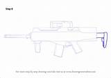 Draw Step Arx Beretta Drawing Rifle Assault Shown Shape sketch template
