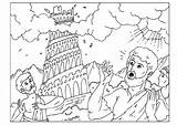 Babel Tower Coloring Pages Kids Incomplete sketch template
