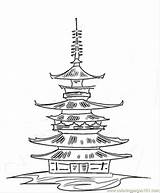 Pagoda Buddhist Shrine Pages Buddhists Tattoodonkey sketch template