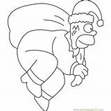 Coloring Simpsons Christmas Pages Claus Santa Star Coloringpages101 Cartoons Kids sketch template