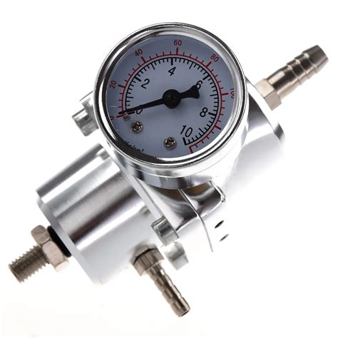 universal car adjustable fuel pressure regulator  gauge silver  oil pressure regulator
