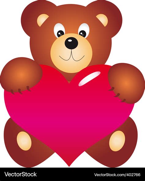 teddy bear  heart vector royalty  vector image