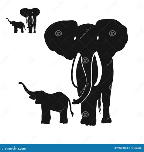 elephants silhouettes stock vector illustration  travel