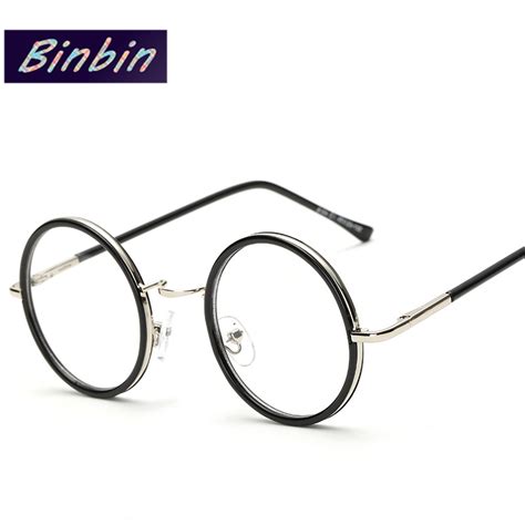 2015 new women small round eyeglasses circle metal frame glasses men