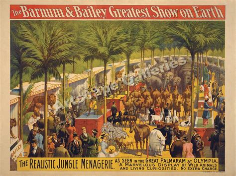 barnum bailey jungle menagerie  circus poster