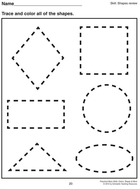 math worksheet  images  preschool shapes  pinterest shape